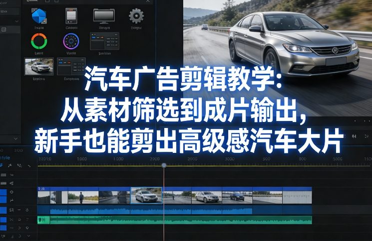 汽车广告剪辑教学:从素材筛选到成片输出,新手也能剪出高级感汽车大片-云网创