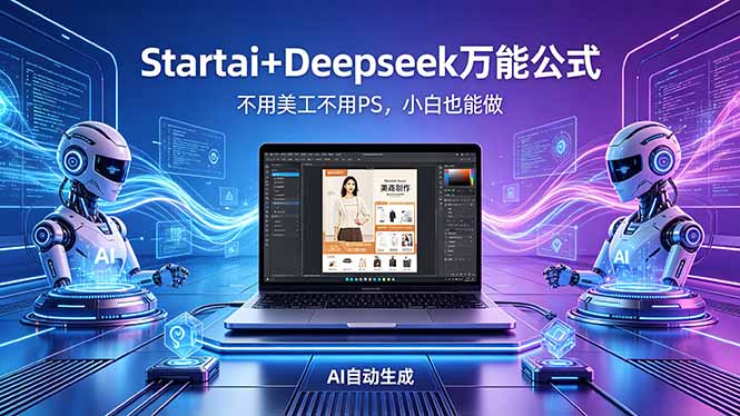 AI自动做电商详情页:Startai+Deepseek万能公式,不用美工不用PS,小白也能做-云网创